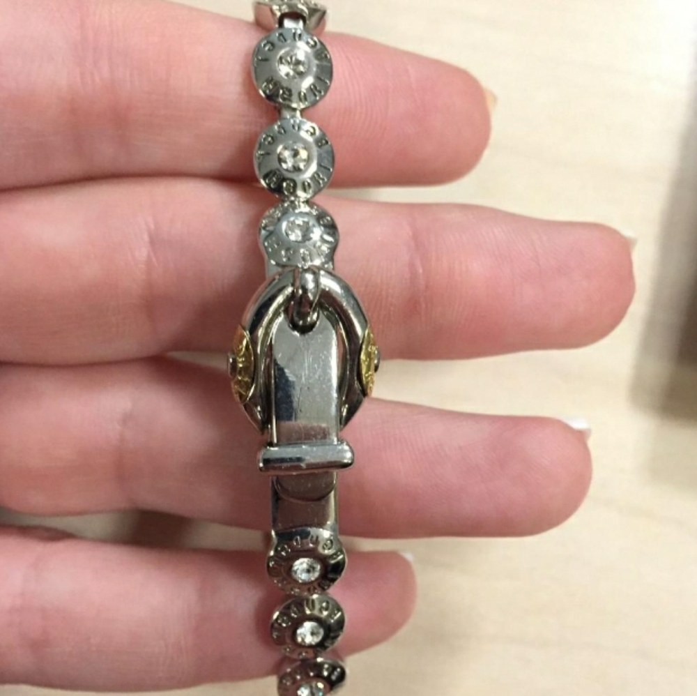 Henri Bendel Vintage "Buckle up Baby" Rivet Bracelet Silver - Picture 7 of 12